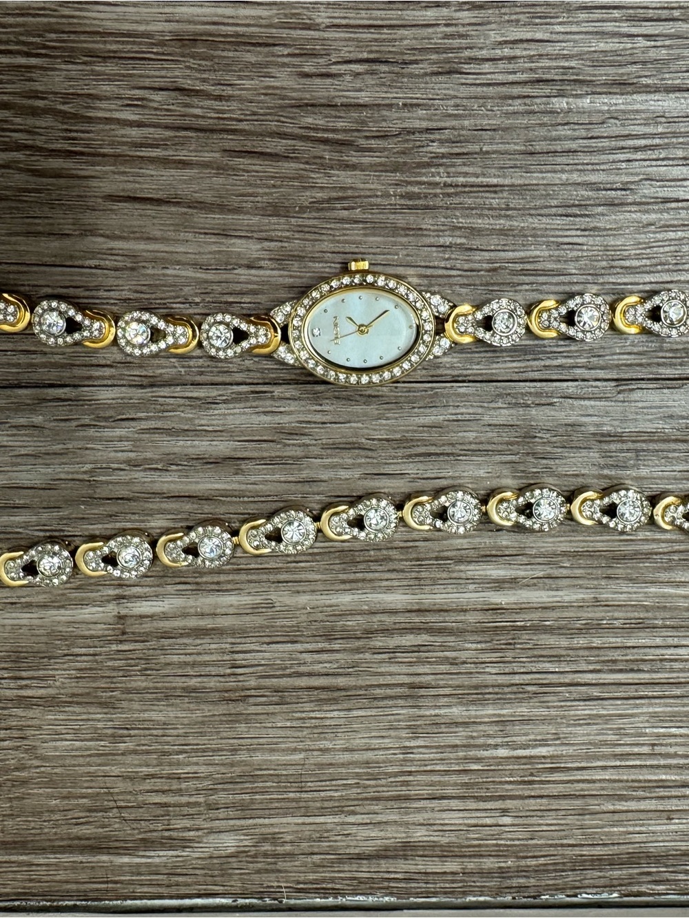 Gold-Tone Crystal Bracelet Watch - Elegant Women's Accessory